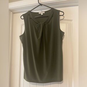 Nine West Lady Large Dressy Sleeveless Top - Dark Olive Green